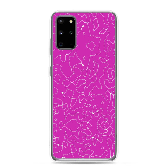 Colorful Electric Magenta Pink Organic Pattern Flexible Clear Samsung Case Bump Resistant Corners CREATIVETECH