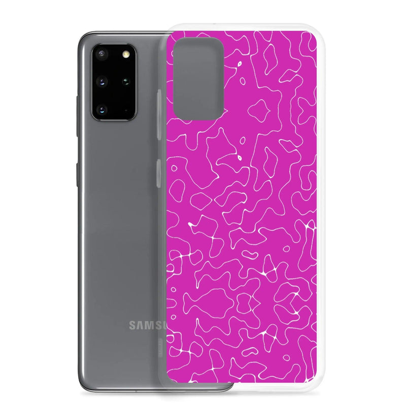 Load image into Gallery viewer, Colorful Electric Magenta Pink Organic Pattern Flexible Clear Samsung Case Bump Resistant Corners CREATIVETECH