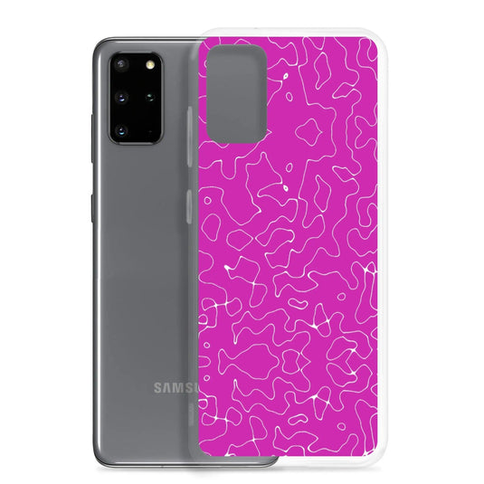 Colorful Electric Magenta Pink Organic Pattern Flexible Clear Samsung Case Bump Resistant Corners CREATIVETECH
