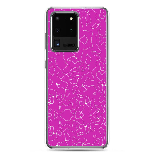 Colorful Electric Magenta Pink Organic Pattern Flexible Clear Samsung Case Bump Resistant Corners CREATIVETECH