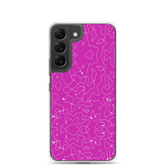 Colorful Electric Magenta Pink Organic Pattern Flexible Clear Samsung Case Bump Resistant Corners CREATIVETECH