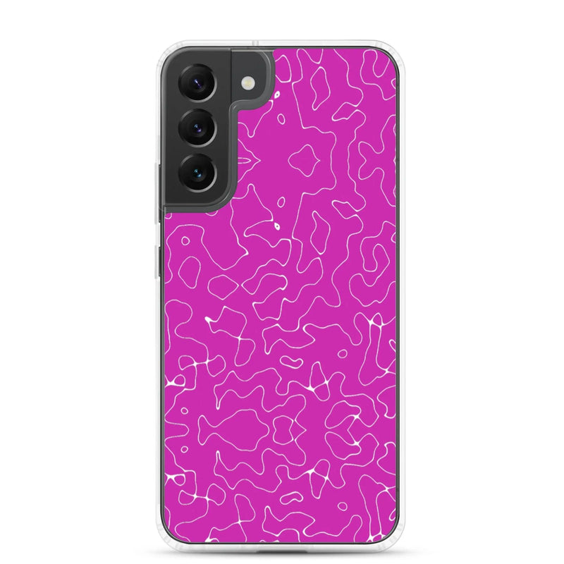 Load image into Gallery viewer, Colorful Electric Magenta Pink Organic Pattern Flexible Clear Samsung Case Bump Resistant Corners CREATIVETECH