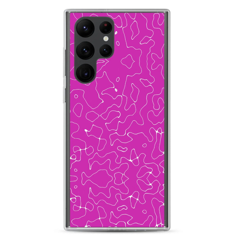 Load image into Gallery viewer, Colorful Electric Magenta Pink Organic Pattern Flexible Clear Samsung Case Bump Resistant Corners CREATIVETECH