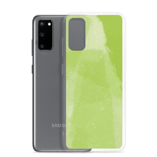 Colorful Fresh Green Industrial Watercolor Paint Brush Style Flexible Clear Samsung Case Bump Resistant Corners CREATIVETECH