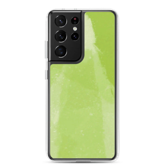 Colorful Fresh Green Industrial Watercolor Paint Brush Style Flexible Clear Samsung Case Bump Resistant Corners CREATIVETECH