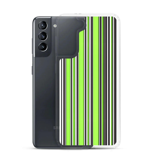 Colorful Fresh Green Striped Flexible Clear Samsung Case Bump Resistant Corners CREATIVETECH