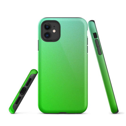 Colorful Green Double Layered Impact Resistant Tough iPhone Case 3D Wrap Matte or Glossy Finish CREATIVETECH