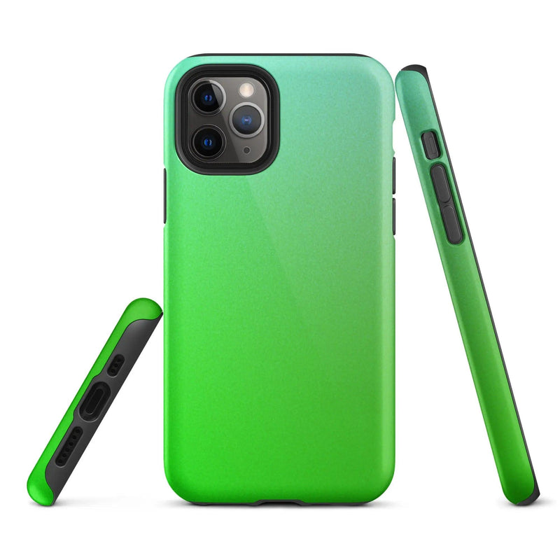 Load image into Gallery viewer, Colorful Green Double Layered Impact Resistant Tough iPhone Case 3D Wrap Matte or Glossy Finish CREATIVETECH
