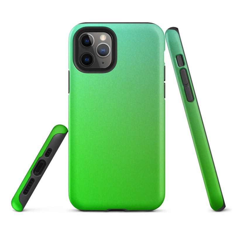 Load image into Gallery viewer, Colorful Green Double Layered Impact Resistant Tough iPhone Case 3D Wrap Matte or Glossy Finish CREATIVETECH