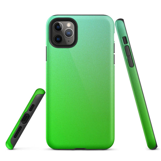 Colorful Green Double Layered Impact Resistant Tough iPhone Case 3D Wrap Matte or Glossy Finish CREATIVETECH