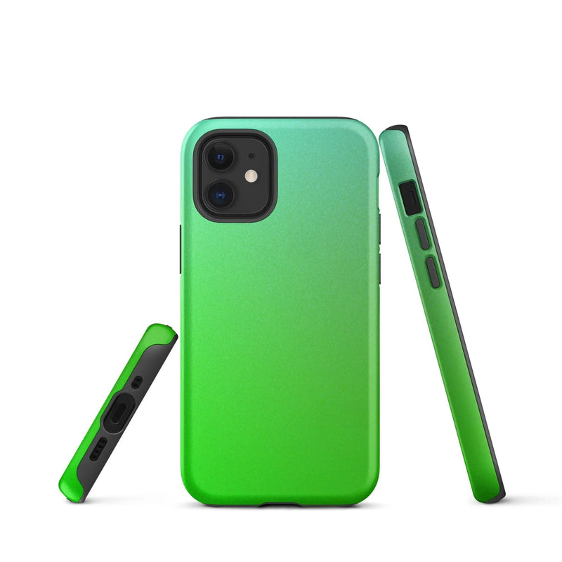 Load image into Gallery viewer, Colorful Green Double Layered Impact Resistant Tough iPhone Case 3D Wrap Matte or Glossy Finish CREATIVETECH