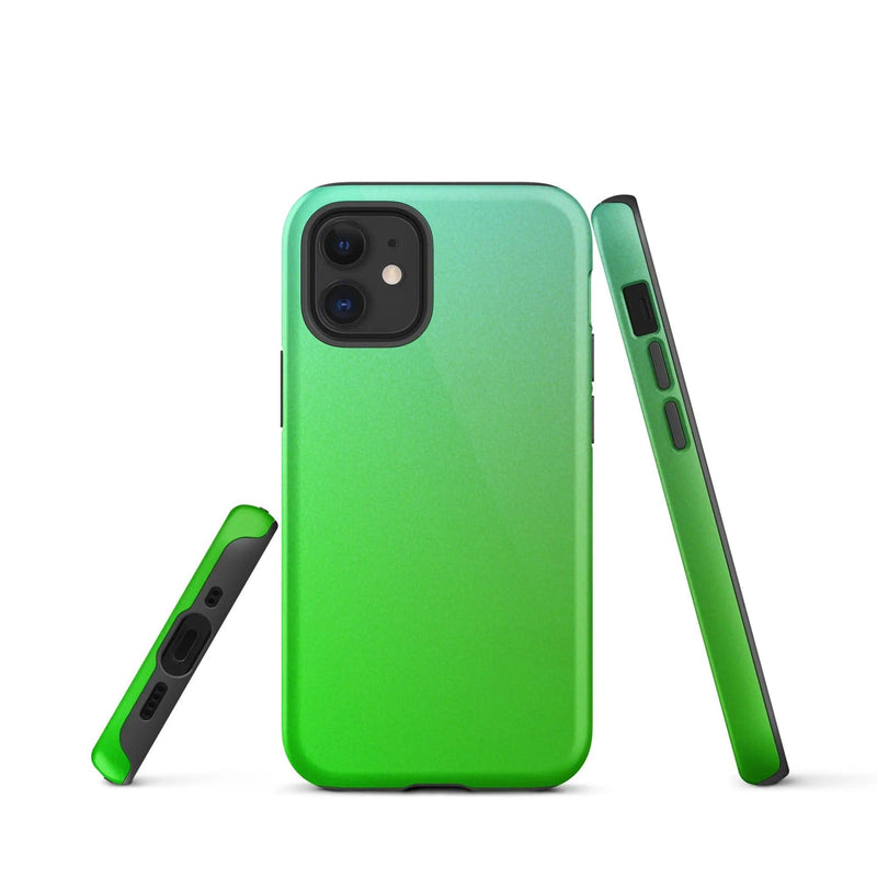 Load image into Gallery viewer, Colorful Green Double Layered Impact Resistant Tough iPhone Case 3D Wrap Matte or Glossy Finish CREATIVETECH