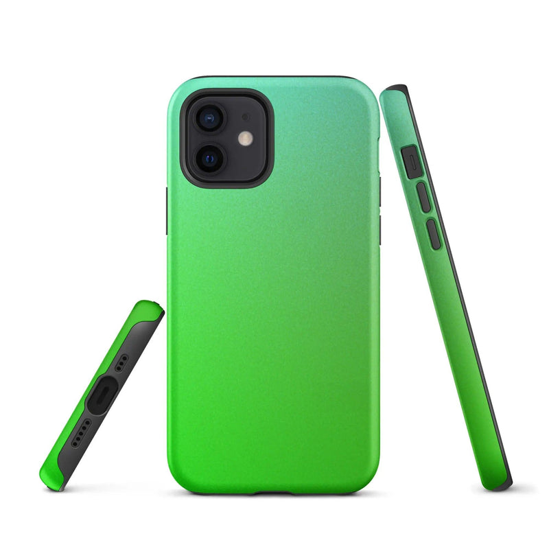 Load image into Gallery viewer, Colorful Green Double Layered Impact Resistant Tough iPhone Case 3D Wrap Matte or Glossy Finish CREATIVETECH