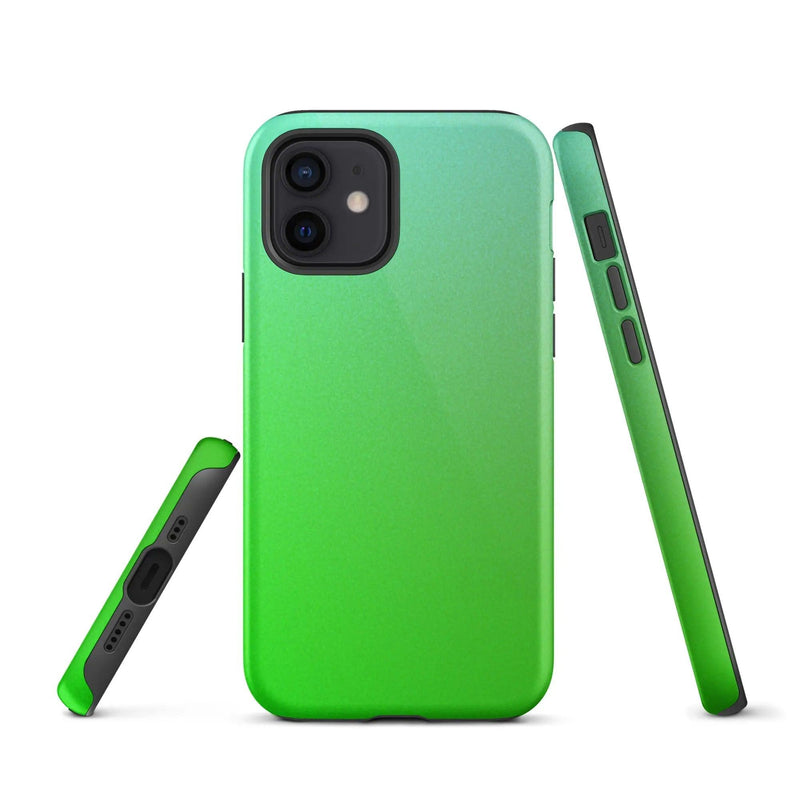 Load image into Gallery viewer, Colorful Green Double Layered Impact Resistant Tough iPhone Case 3D Wrap Matte or Glossy Finish CREATIVETECH