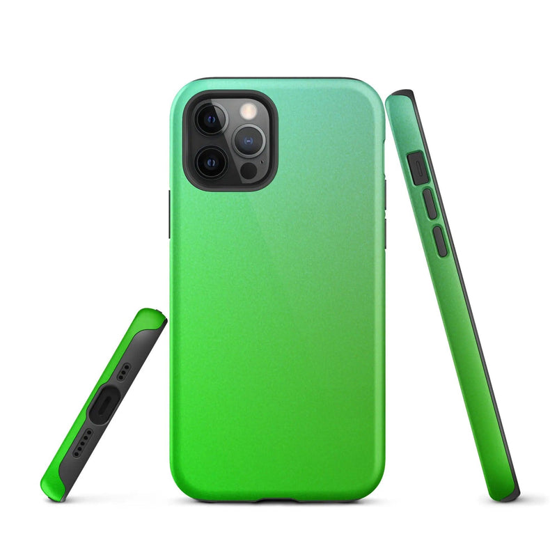 Load image into Gallery viewer, Colorful Green Double Layered Impact Resistant Tough iPhone Case 3D Wrap Matte or Glossy Finish CREATIVETECH