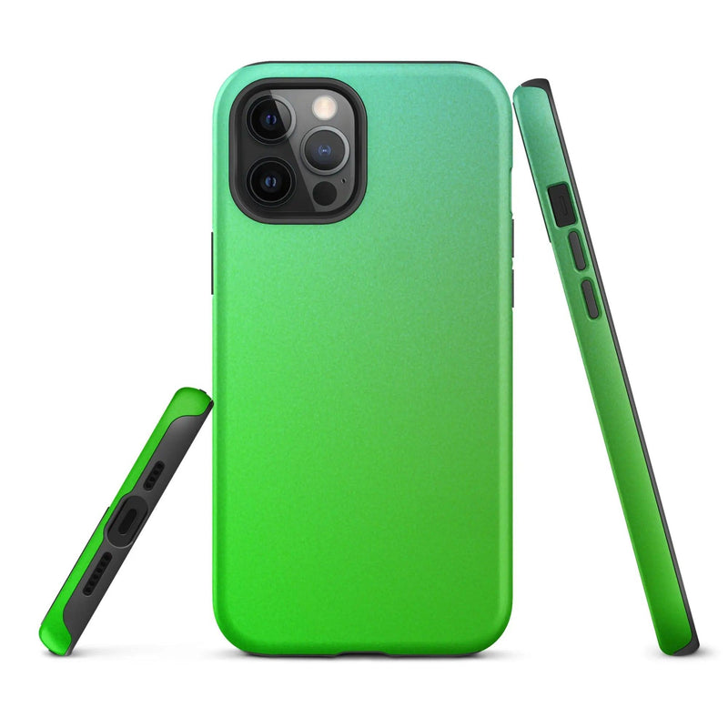 Load image into Gallery viewer, Colorful Green Double Layered Impact Resistant Tough iPhone Case 3D Wrap Matte or Glossy Finish CREATIVETECH
