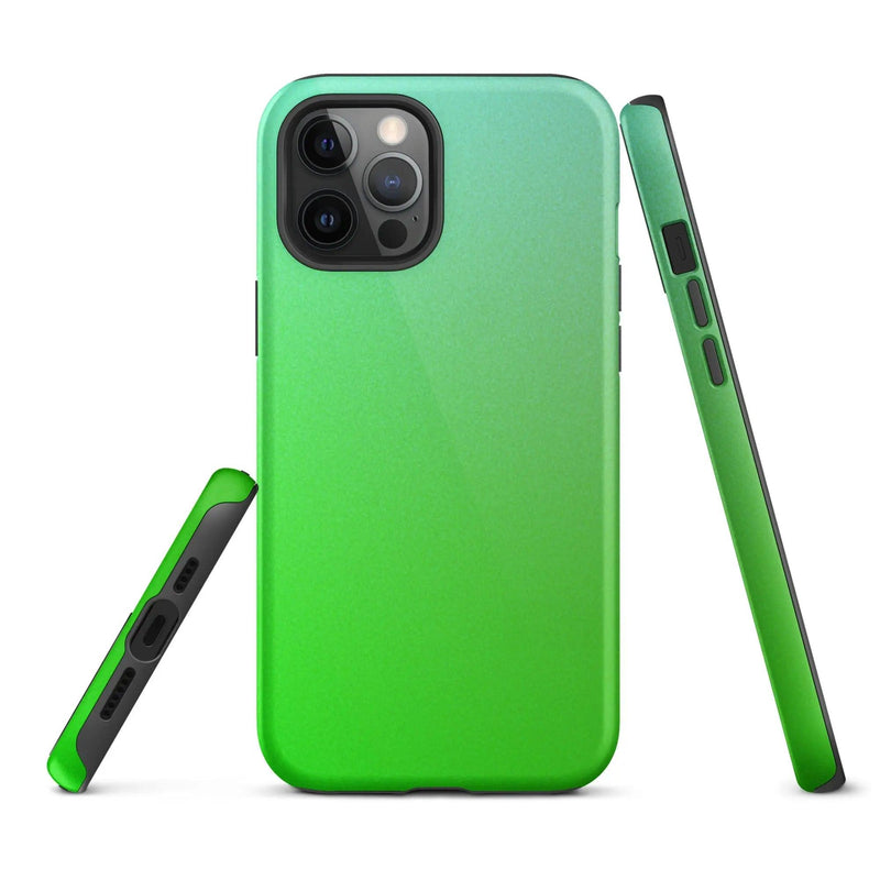 Load image into Gallery viewer, Colorful Green Double Layered Impact Resistant Tough iPhone Case 3D Wrap Matte or Glossy Finish CREATIVETECH