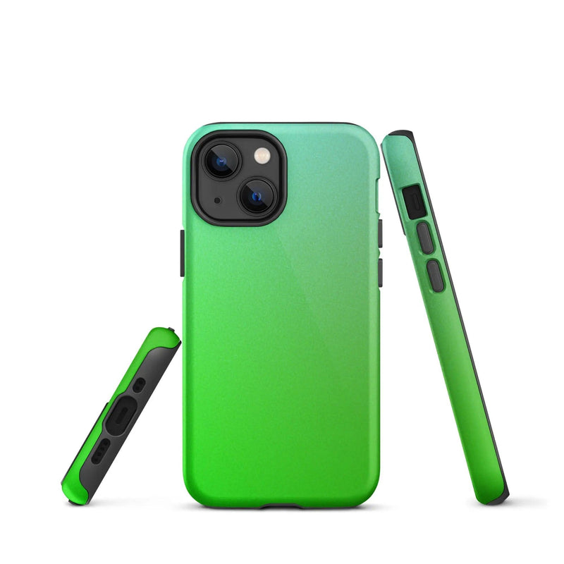 Load image into Gallery viewer, Colorful Green Double Layered Impact Resistant Tough iPhone Case 3D Wrap Matte or Glossy Finish CREATIVETECH