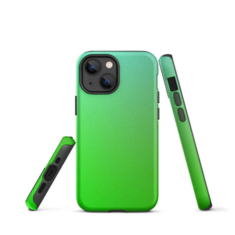 Load image into Gallery viewer, Colorful Green Double Layered Impact Resistant Tough iPhone Case 3D Wrap Matte or Glossy Finish CREATIVETECH