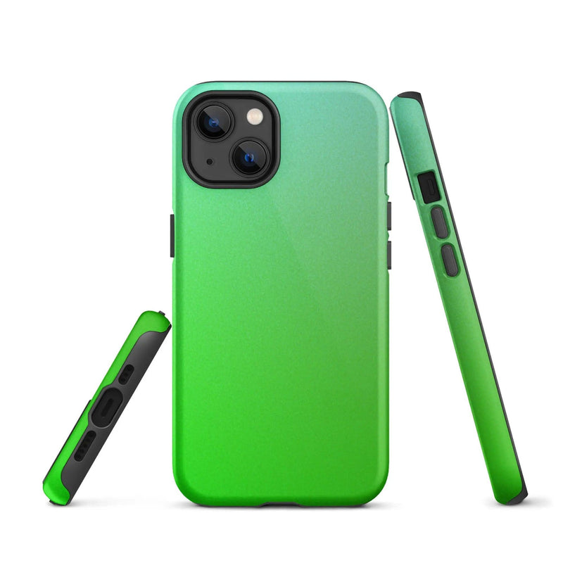 Load image into Gallery viewer, Colorful Green Double Layered Impact Resistant Tough iPhone Case 3D Wrap Matte or Glossy Finish CREATIVETECH