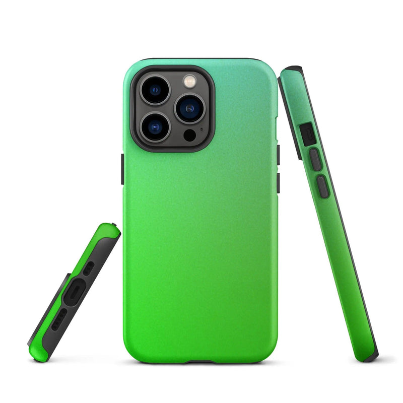 Load image into Gallery viewer, Colorful Green Double Layered Impact Resistant Tough iPhone Case 3D Wrap Matte or Glossy Finish CREATIVETECH