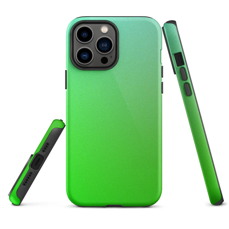 Load image into Gallery viewer, Colorful Green Double Layered Impact Resistant Tough iPhone Case 3D Wrap Matte or Glossy Finish CREATIVETECH