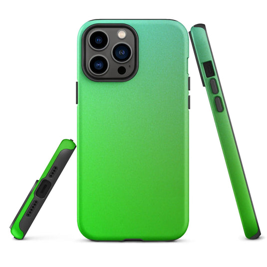 Colorful Green Double Layered Impact Resistant Tough iPhone Case 3D Wrap Matte or Glossy Finish CREATIVETECH