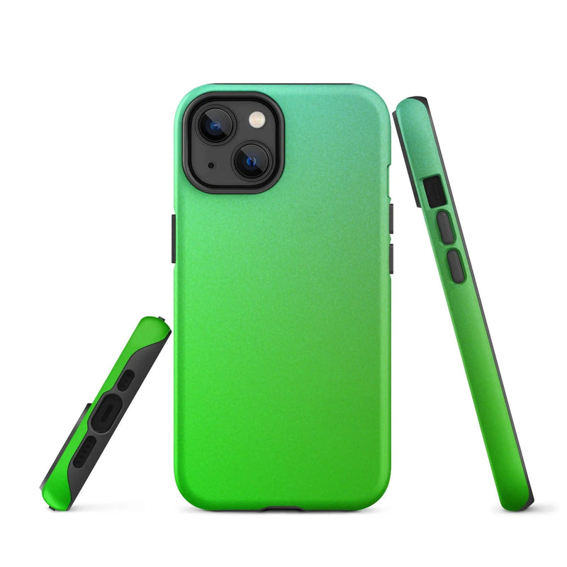 Load image into Gallery viewer, Colorful Green Double Layered Impact Resistant Tough iPhone Case 3D Wrap Matte or Glossy Finish CREATIVETECH