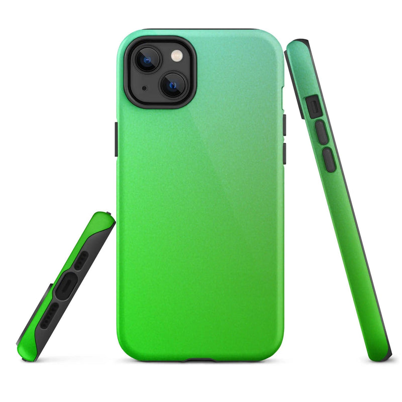 Load image into Gallery viewer, Colorful Green Double Layered Impact Resistant Tough iPhone Case 3D Wrap Matte or Glossy Finish CREATIVETECH