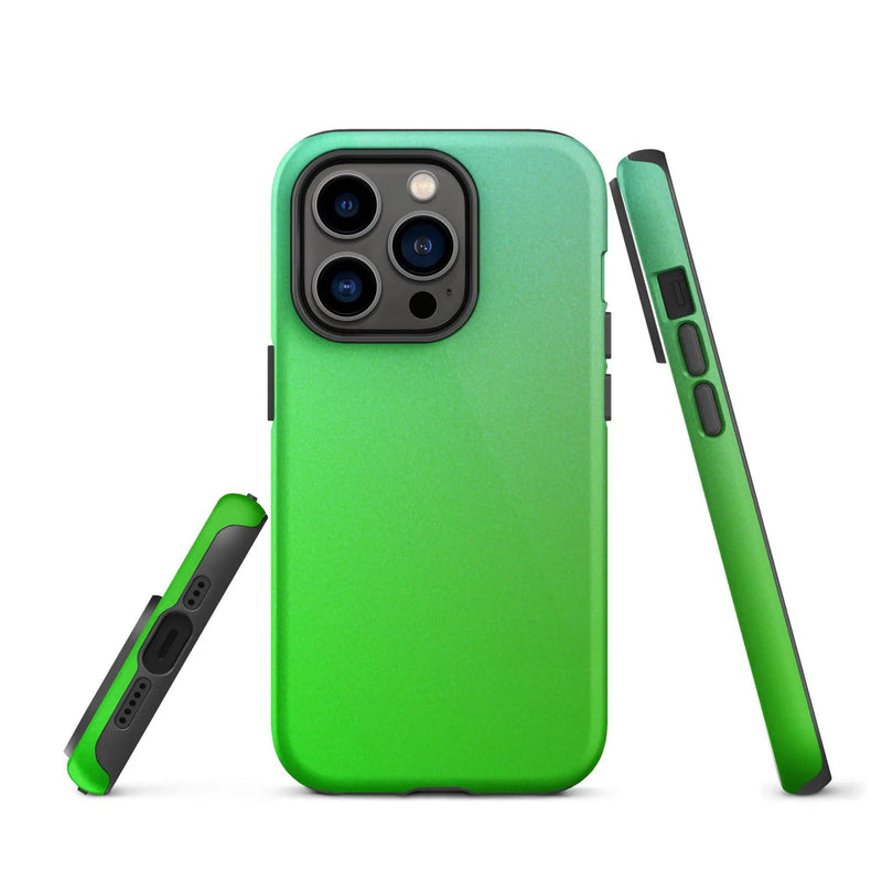 Load image into Gallery viewer, Colorful Green Double Layered Impact Resistant Tough iPhone Case 3D Wrap Matte or Glossy Finish CREATIVETECH