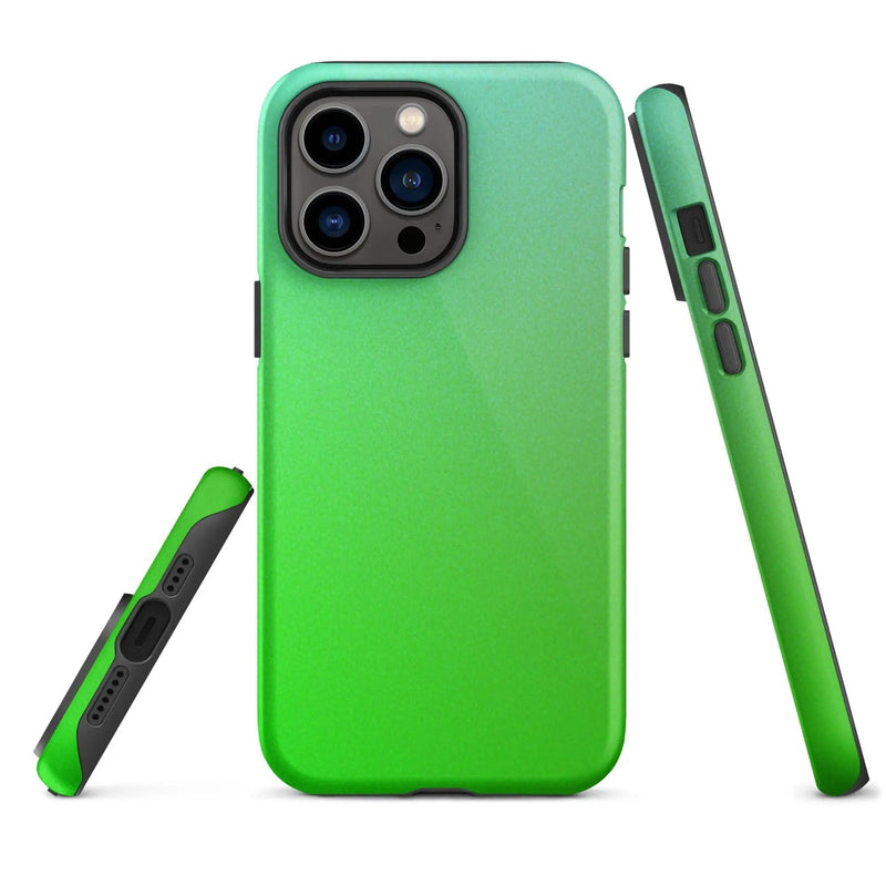 Load image into Gallery viewer, Colorful Green Double Layered Impact Resistant Tough iPhone Case 3D Wrap Matte or Glossy Finish CREATIVETECH