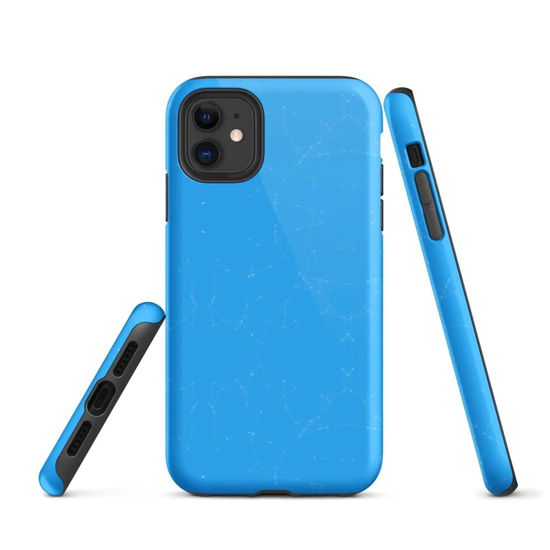 Load image into Gallery viewer, Colorful Light Blue White Polygon Double Layered Impact Resistant Tough iPhone Case 3D Wrap Matte or Glossy Finish CREATIVETECH