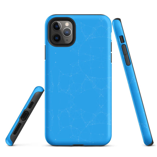 Colorful Light Blue White Polygon Double Layered Impact Resistant Tough iPhone Case 3D Wrap Matte or Glossy Finish CREATIVETECH