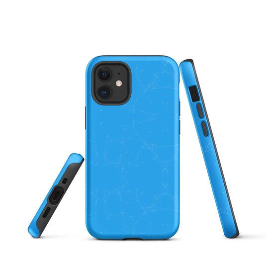 Colorful Light Blue White Polygon Double Layered Impact Resistant Tough iPhone Case 3D Wrap Matte or Glossy Finish CREATIVETECH