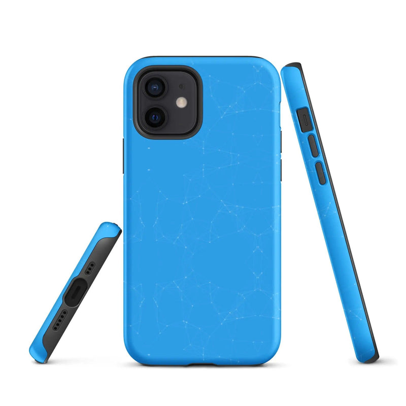 Load image into Gallery viewer, Colorful Light Blue White Polygon Double Layered Impact Resistant Tough iPhone Case 3D Wrap Matte or Glossy Finish CREATIVETECH