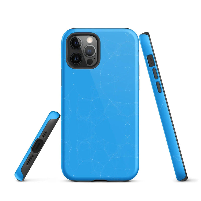Load image into Gallery viewer, Colorful Light Blue White Polygon Double Layered Impact Resistant Tough iPhone Case 3D Wrap Matte or Glossy Finish CREATIVETECH