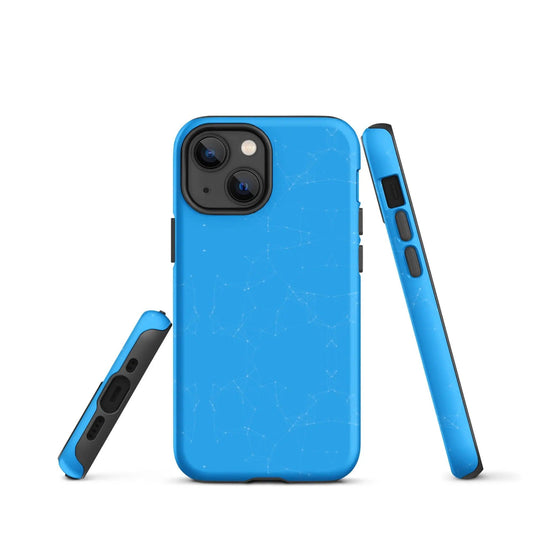 Colorful Light Blue White Polygon Double Layered Impact Resistant Tough iPhone Case 3D Wrap Matte or Glossy Finish CREATIVETECH