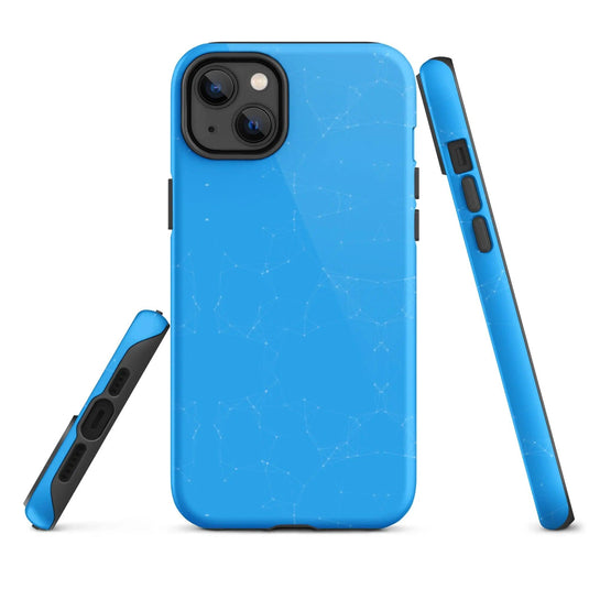 Colorful Light Blue White Polygon Double Layered Impact Resistant Tough iPhone Case 3D Wrap Matte or Glossy Finish CREATIVETECH