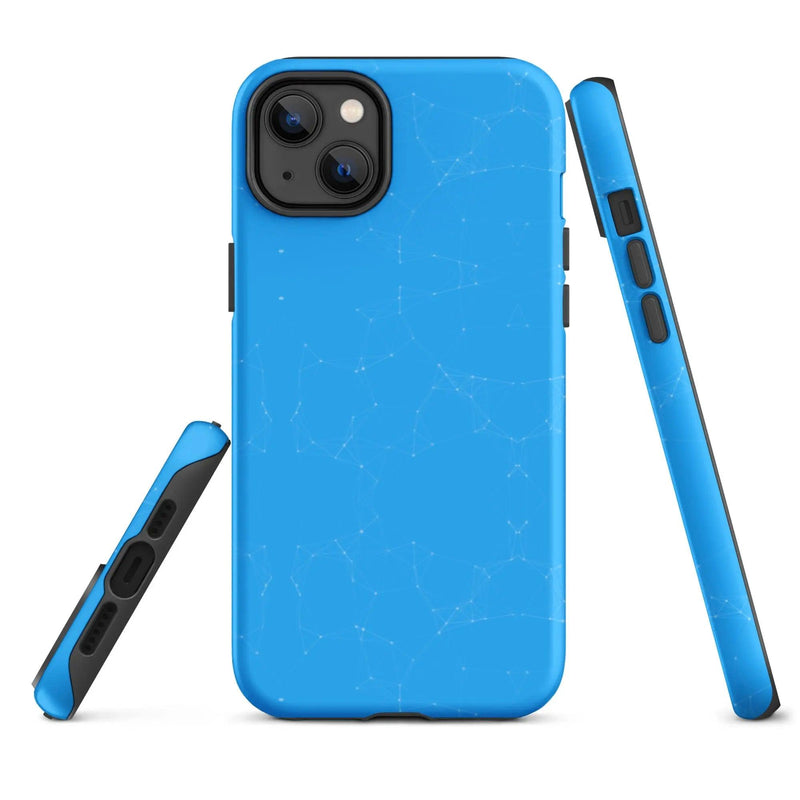 Load image into Gallery viewer, Colorful Light Blue White Polygon Double Layered Impact Resistant Tough iPhone Case 3D Wrap Matte or Glossy Finish CREATIVETECH