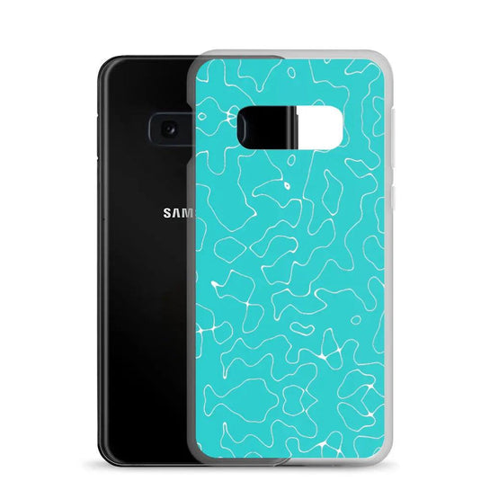 Colorful Marine Blue Green Organic Pattern Flexible Clear Samsung Case Bump Resistant Corners CREATIVETECH