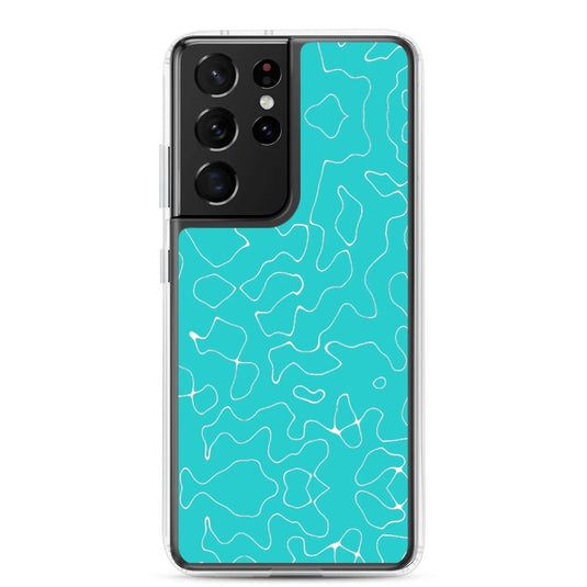 Colorful Marine Blue Green Organic Pattern Flexible Clear Samsung Case Bump Resistant Corners CREATIVETECH