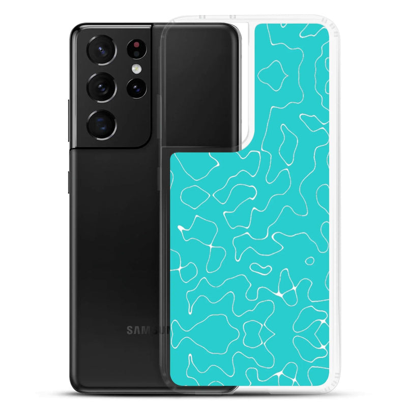 Load image into Gallery viewer, Colorful Marine Blue Green Organic Pattern Flexible Clear Samsung Case Bump Resistant Corners CREATIVETECH