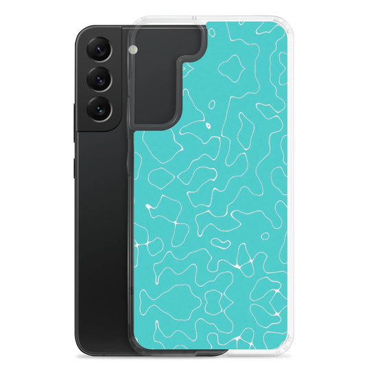 Colorful Marine Blue Green Organic Pattern Flexible Clear Samsung Case Bump Resistant Corners CREATIVETECH