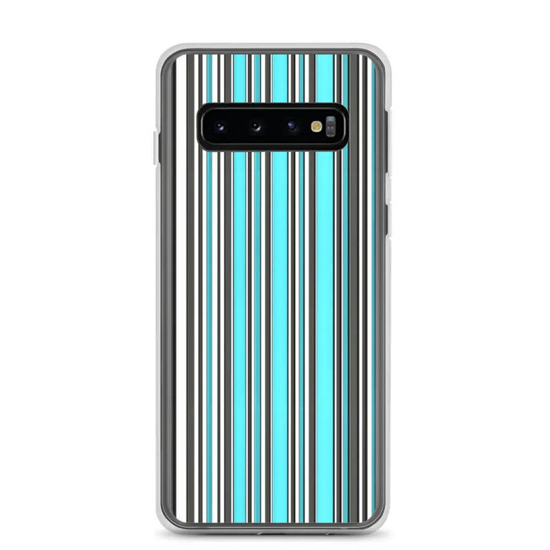 Load image into Gallery viewer, Colorful Marine Blue Striped Flexible Clear Samsung Case Bump Resistant Corners CREATIVETECH