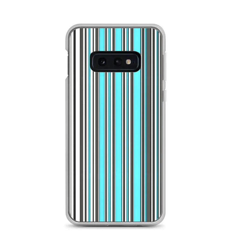 Load image into Gallery viewer, Colorful Marine Blue Striped Flexible Clear Samsung Case Bump Resistant Corners CREATIVETECH
