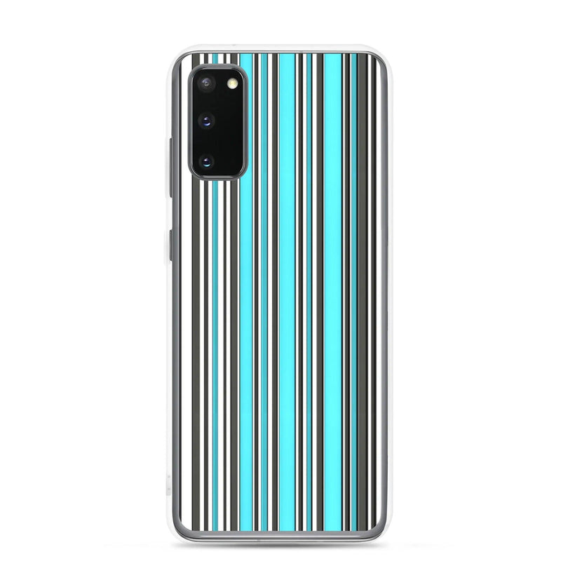 Load image into Gallery viewer, Colorful Marine Blue Striped Flexible Clear Samsung Case Bump Resistant Corners CREATIVETECH