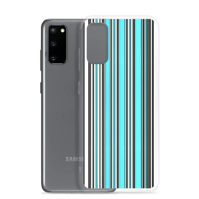 Load image into Gallery viewer, Colorful Marine Blue Striped Flexible Clear Samsung Case Bump Resistant Corners CREATIVETECH