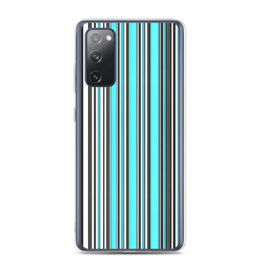 Colorful Marine Blue Striped Flexible Clear Samsung Case Bump Resistant Corners CREATIVETECH