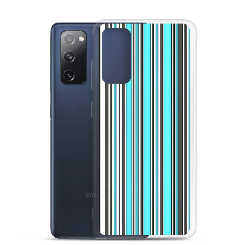 Load image into Gallery viewer, Colorful Marine Blue Striped Flexible Clear Samsung Case Bump Resistant Corners CREATIVETECH