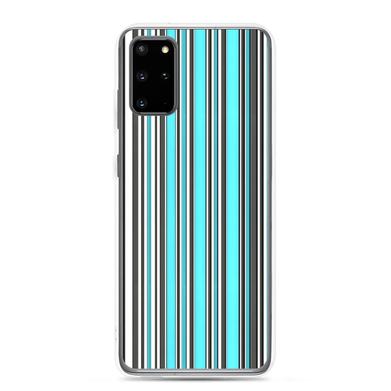 Load image into Gallery viewer, Colorful Marine Blue Striped Flexible Clear Samsung Case Bump Resistant Corners CREATIVETECH